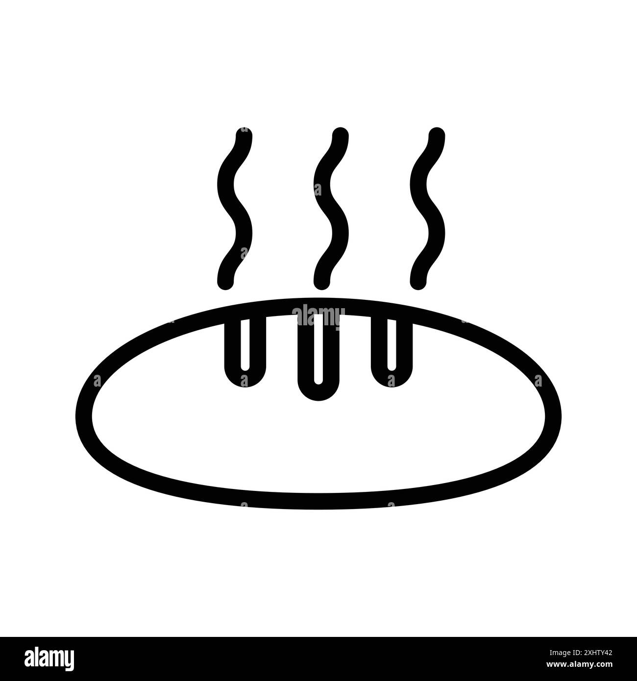 icona del pane fresco, logo lineare, collezione in bianco e nero per il web Illustrazione Vettoriale