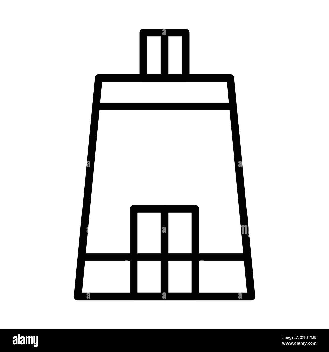 icona cricket pitch logo lineare collezione in bianco e nero per il web Illustrazione Vettoriale