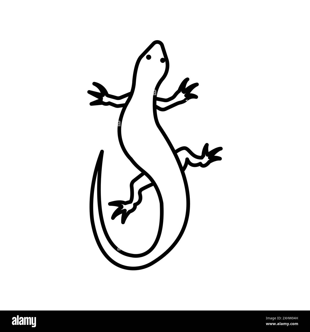 Collezione Lizard Icon con logo lineare in bianco e nero per il Web Illustrazione Vettoriale