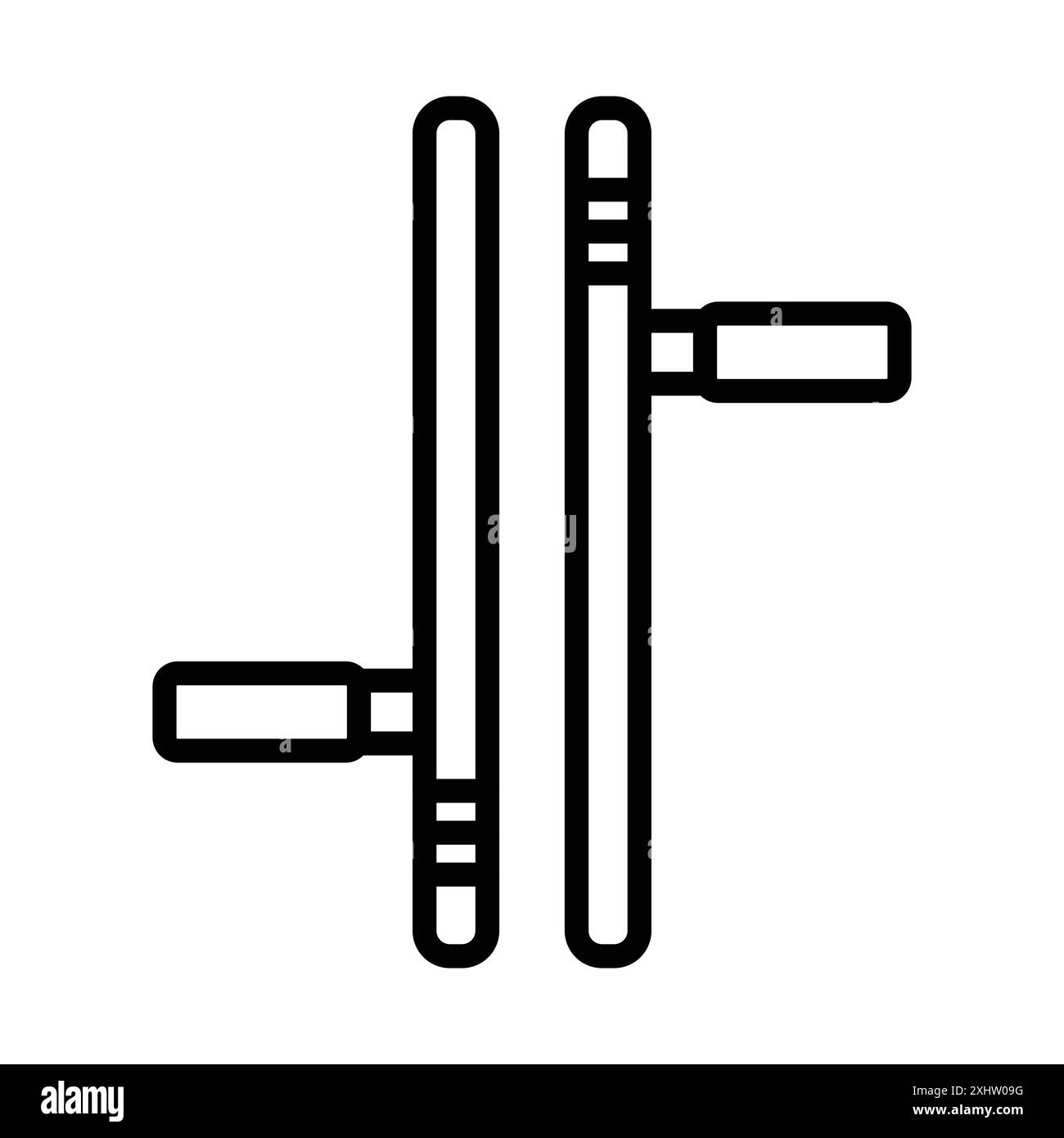 tonfa icon linear logo set collezione in bianco e nero per il web Illustrazione Vettoriale