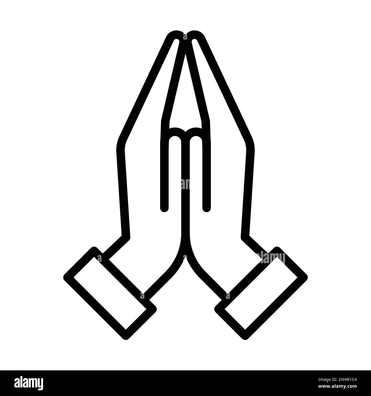 Pray Icon LINEAR logo Mark Set Collection in bianco e nero per il Web Illustrazione Vettoriale