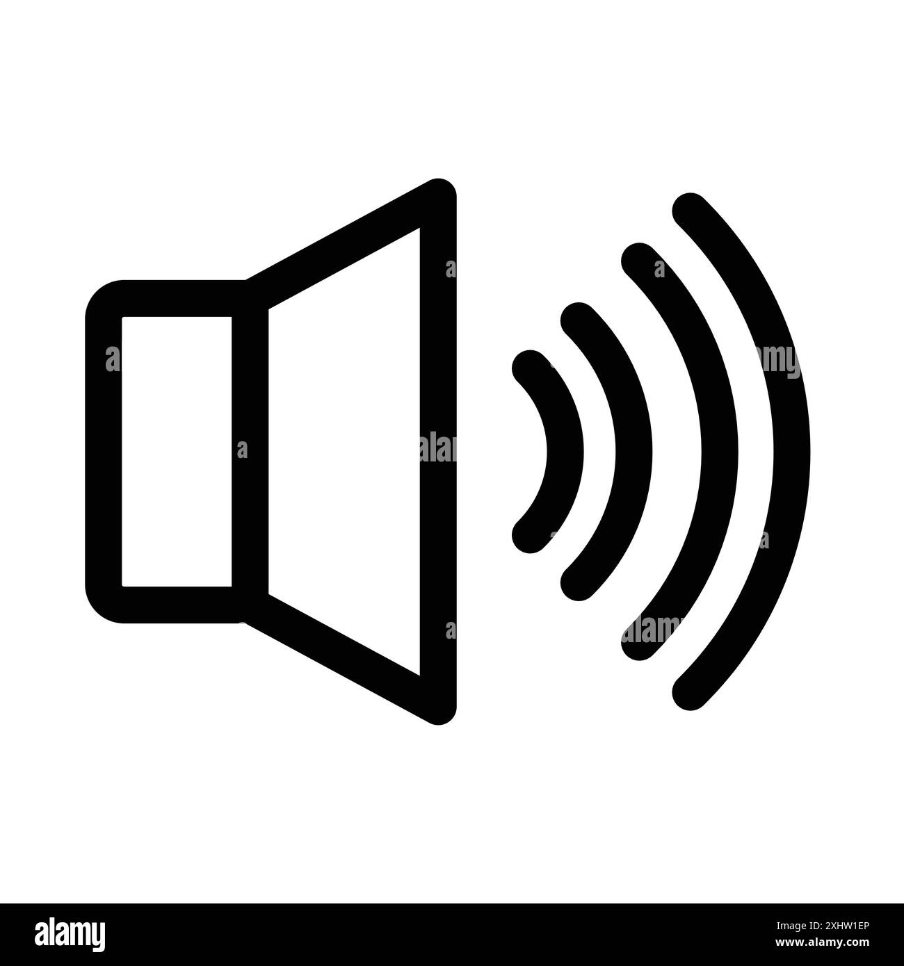 Icona altoparlante con logo lineare Set di marchi in bianco e nero per il Web Illustrazione Vettoriale