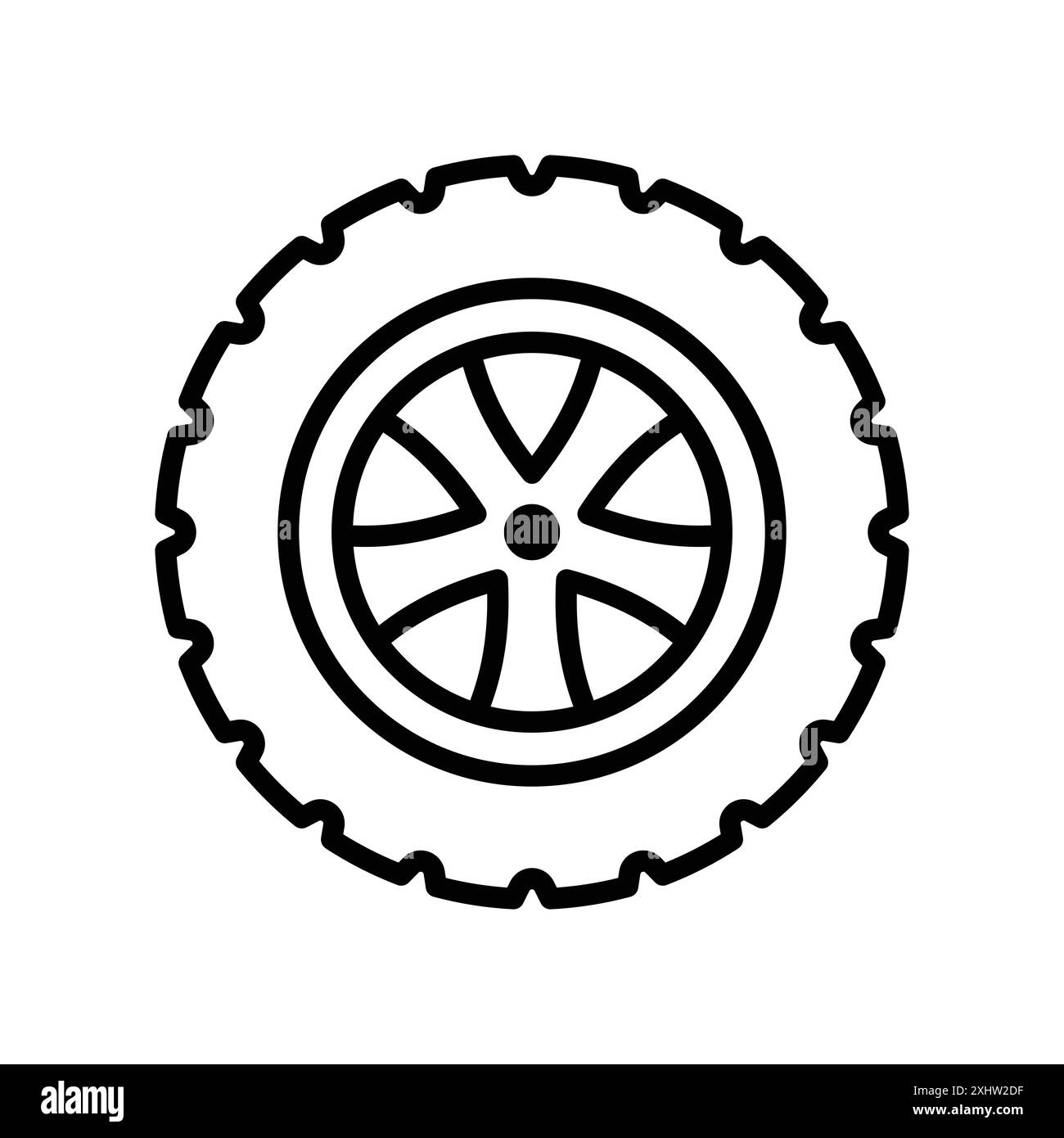 modello di disegno vettoriale icona pneumatico su sfondo bianco Illustrazione Vettoriale