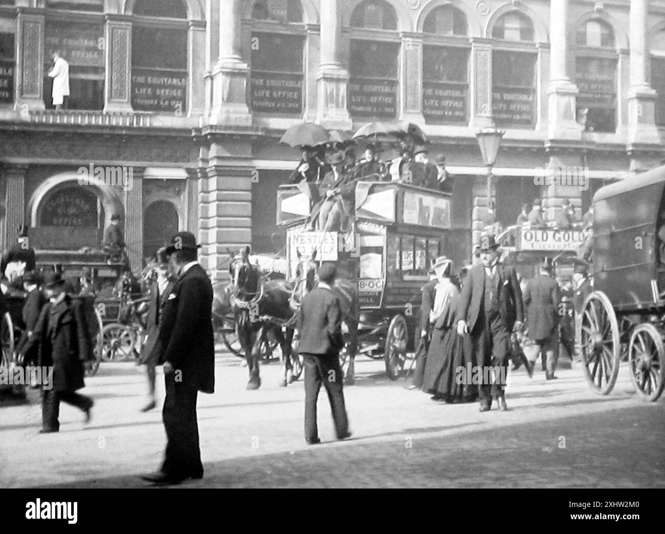 Queen Victoria Street, Londra, periodo vittoriano Foto Stock