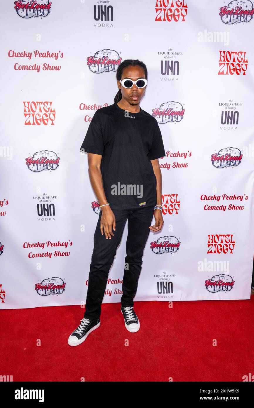 Hollywood, Stati Uniti. 15 luglio 2024. L'influencer Travis White partecipa al Get Loud Presents Cheeky Peakey's Comedy Show all'Hotel Ziggy, Los Angeles, CALIFORNIA, 15 luglio 2024 Credit: Eugene Powers/Alamy Live News Foto Stock