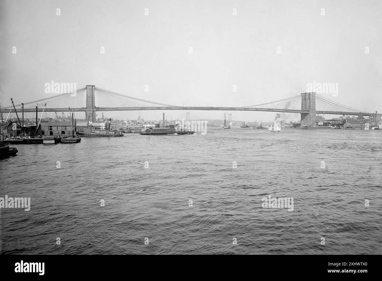 Ponte di Brooklyn, New York City 1904. Foto Stock