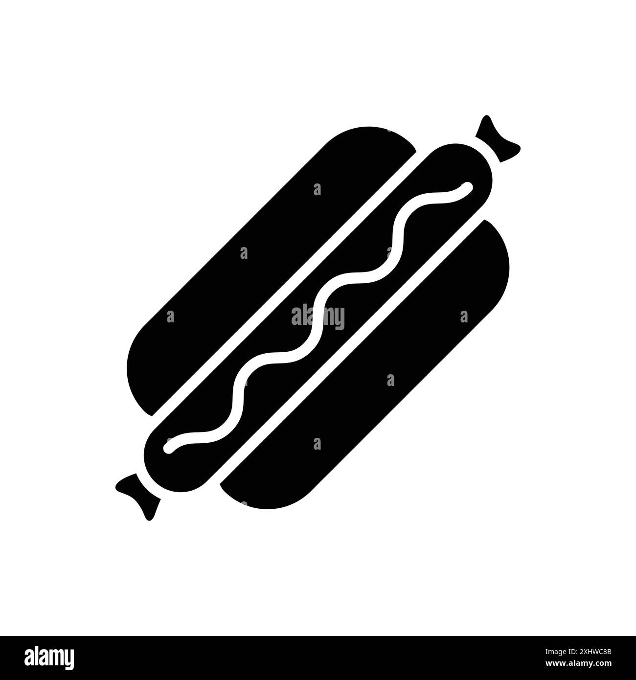 modello di disegno vettoriale icona hot dog su sfondo bianco Illustrazione Vettoriale