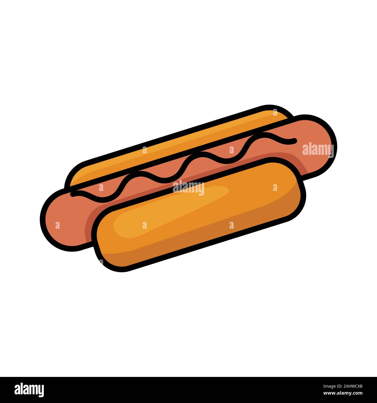 modello di disegno vettoriale icona hot dog su sfondo bianco Illustrazione Vettoriale