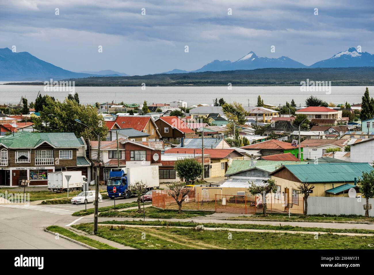 Puerto Natales, regione di Magellano, Antartide cilena, Patagonia, Repubblica del Cile, sud America Foto Stock