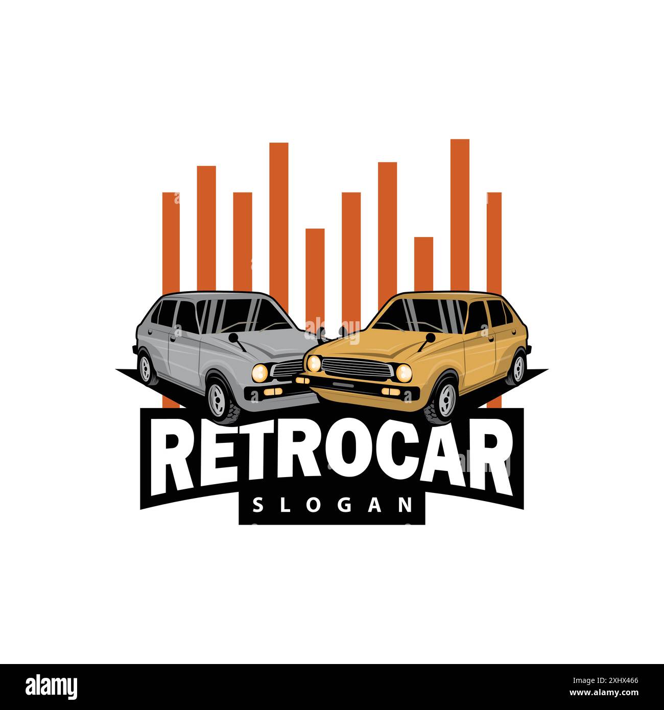 Logo auto classica logo logo logo logo logo timbro vettoriale veicolo muscolare vecchia illustrazione modello retrò vintage Illustrazione Vettoriale