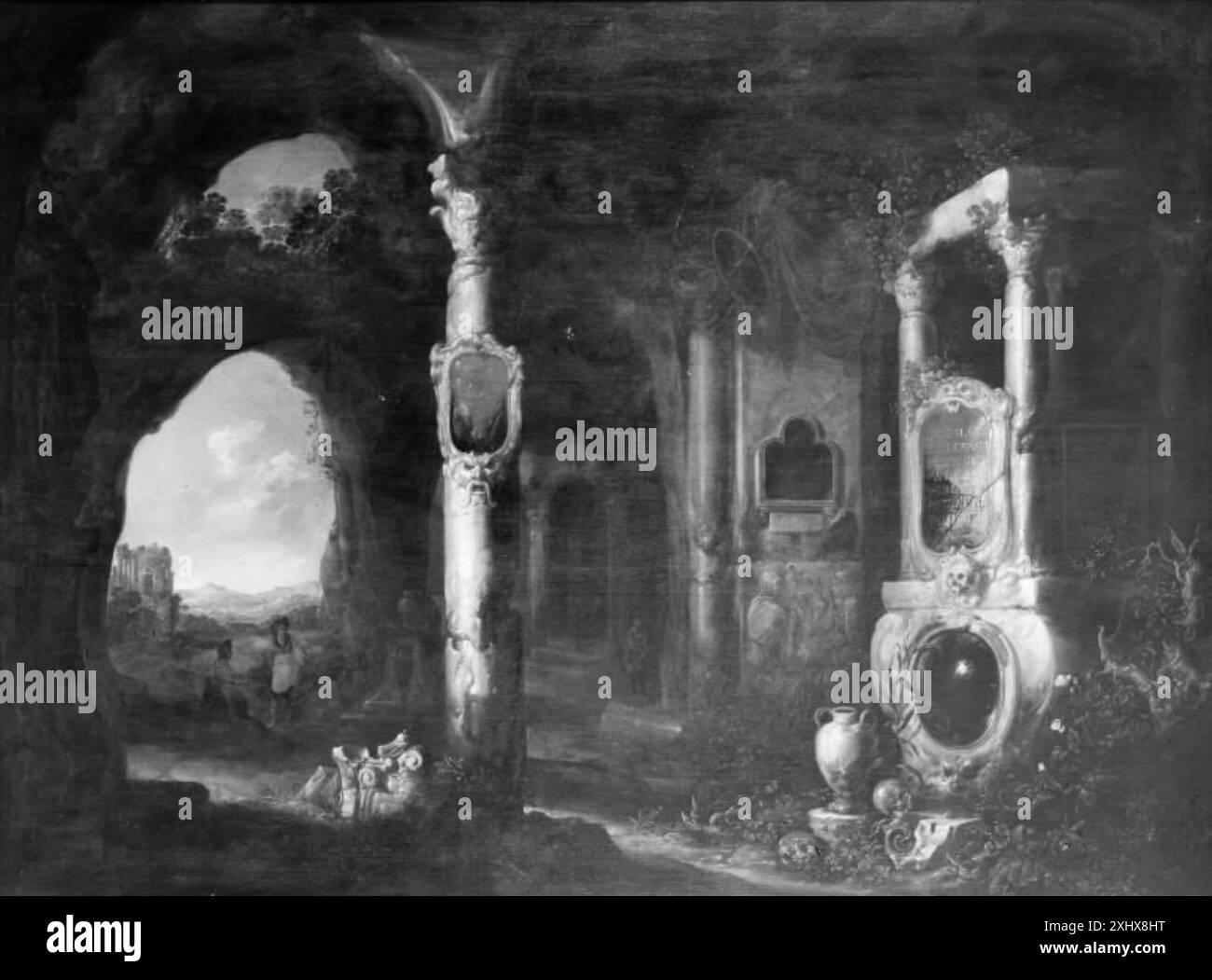 Grotta. Fantasy Hooch, Charles Cornelisz. De 1600 - 1638 Pittura Het gedroomde Land: pastorale schilderkunst in de Gouden Eeuw, Ubekendt, p. 188 (nota 1) sotto kat. 31, 94-186, 1993 Grotta. Fantasia Foto Stock