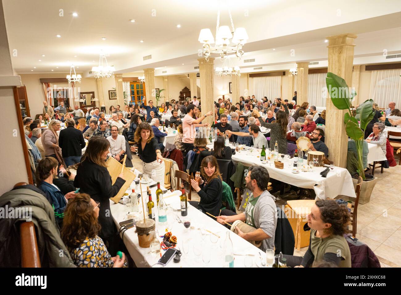 Sopar de cantadors i cantadores, ristorante CAN Tronca, Sant Joan, Maiorca, Isole Baleari, Spagna Foto Stock