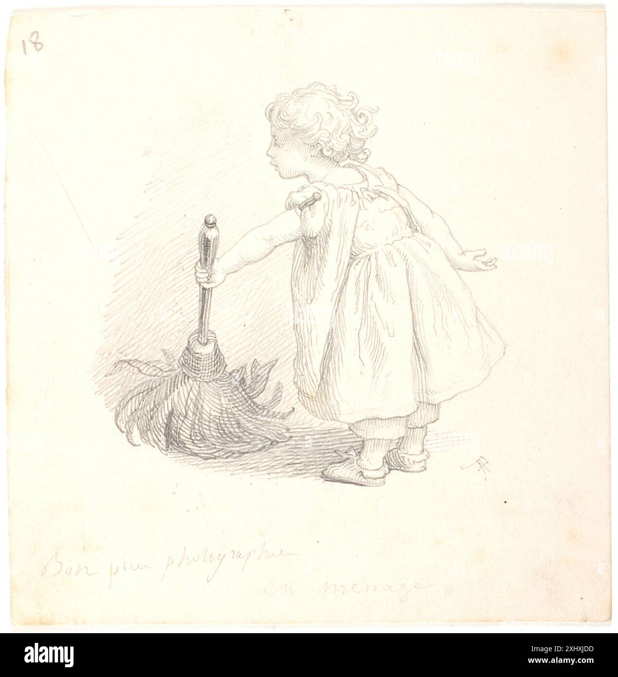 Housing Frølich, Lorenz 1820 - 1908 Drawing la journée de Mademoiselle Lili, P.-J. Stahl, afb. pag. 15, 11197, [s.a.]. Lorens Frölich: Fortegnelse su Kunstnerens Illustrationer, Raderinger m.m., Pietro Krohn, nr. 91, 1612, 1900. Lille Lise: Børnetegninger af Lorenz Frölich, Jørgen B. Hartmann, afb. pag. 19, 18794, 1949. Frølichs franske billedbøger: Mlle Lili i impressionisternes verden, Hanne Westergaard, 40191, 1966. Lorenz Frølich: Tegninger og Illustrationer, Hanne Westergaard, nr. 48, ka2000-665, 1968 Huslighed Foto Stock