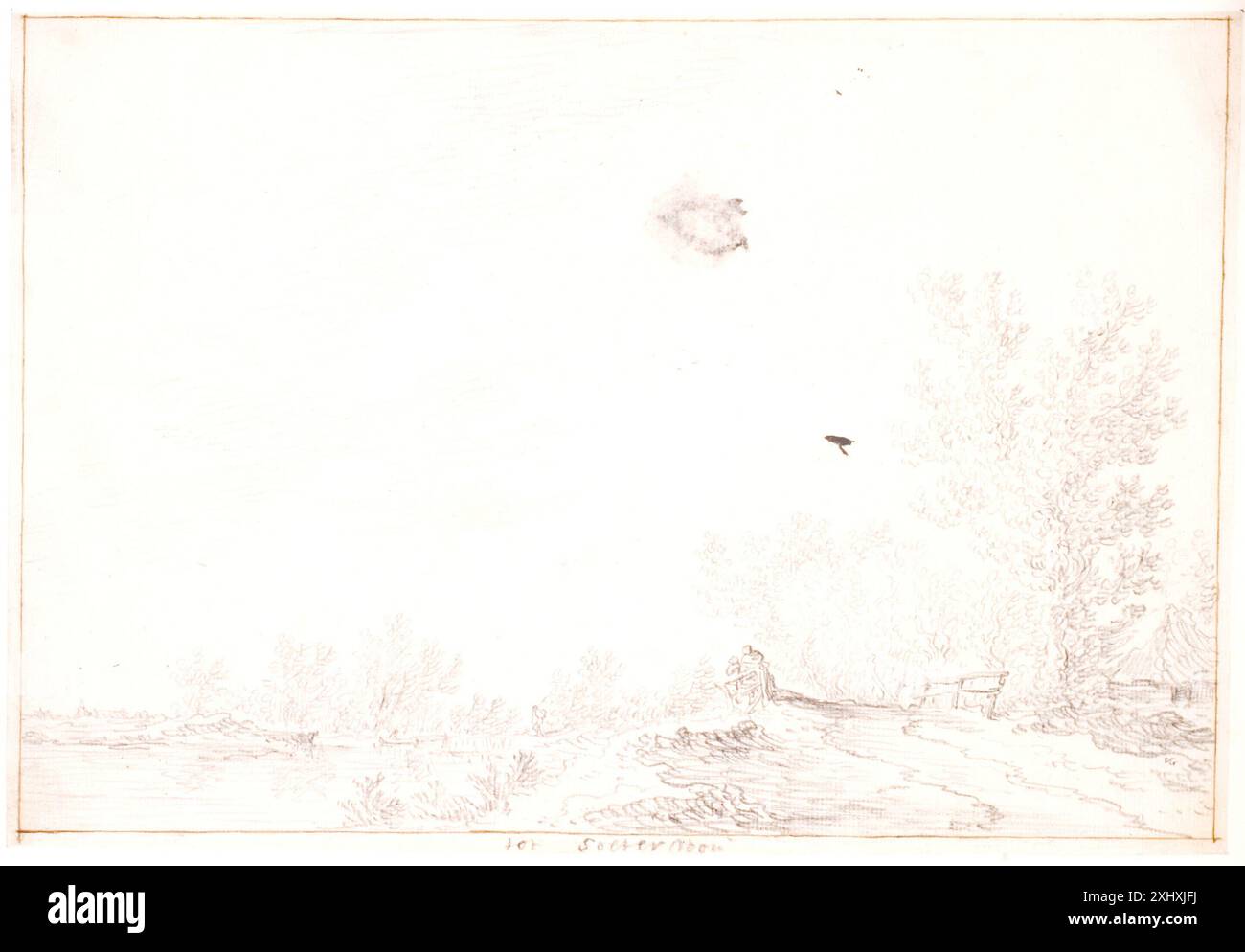 Landscape near Zoeterwoude Goyen, Jan Josefsz van 1596 - 1656 Drawing Willem Buytewech, E. Haverkamp Begemann, p. 216 n182, 26222, 1959. Jan van Goyen 1596-1656: ein Oeuvreverzeichnis, Hans-Ulrich Beck, p. 209 kat. Z.633 (afb), 37939, 1972-1987. [Larpents gave til Kunstmuseet]: II. Tegningerne, Karl Madsen, p. 139, k2003-556, 1914. Tegnekunstens betydninger for den naturalistiske landskabskunst i Den Nederlandske Republik, ca. 1600-1650, David Burmeister Kaaring=kåring, kat. 17, fig. 5,9 og fig. 5,14, D 36381, [2007] Landskab nær Zoeterwoude Foto Stock