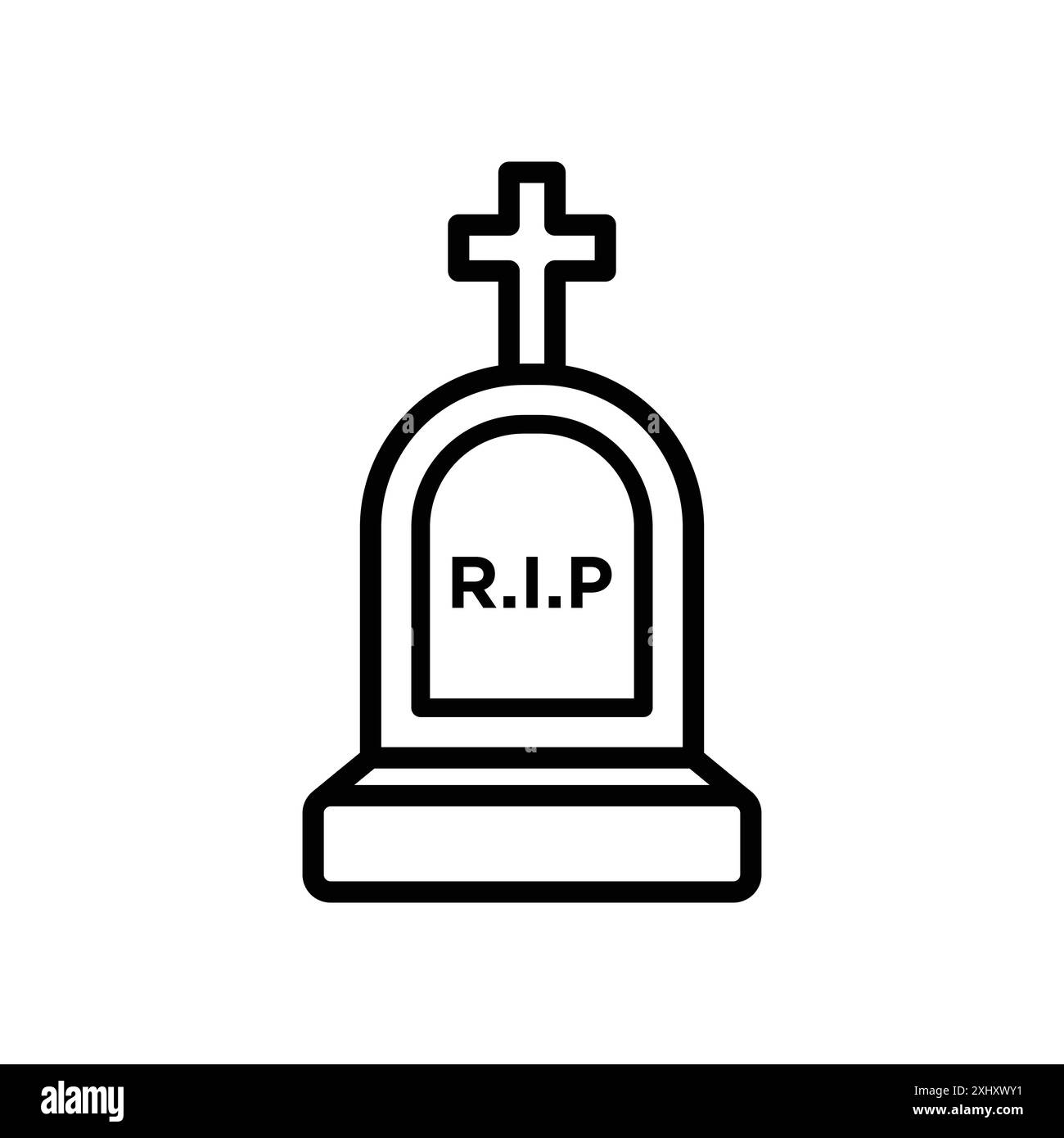 modello di disegno vettoriale icona tombstone Illustrazione Vettoriale