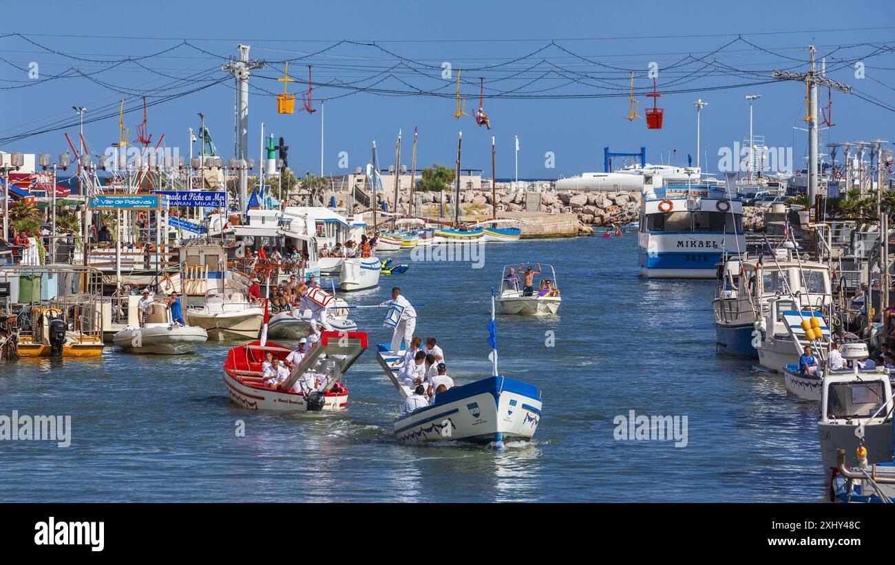 FRANCIA. HERAULT (34) PALAVAS-LES-FLOTS. GIOSTRA LANGUEDOCIAN SUL FIUME LEZ Foto Stock