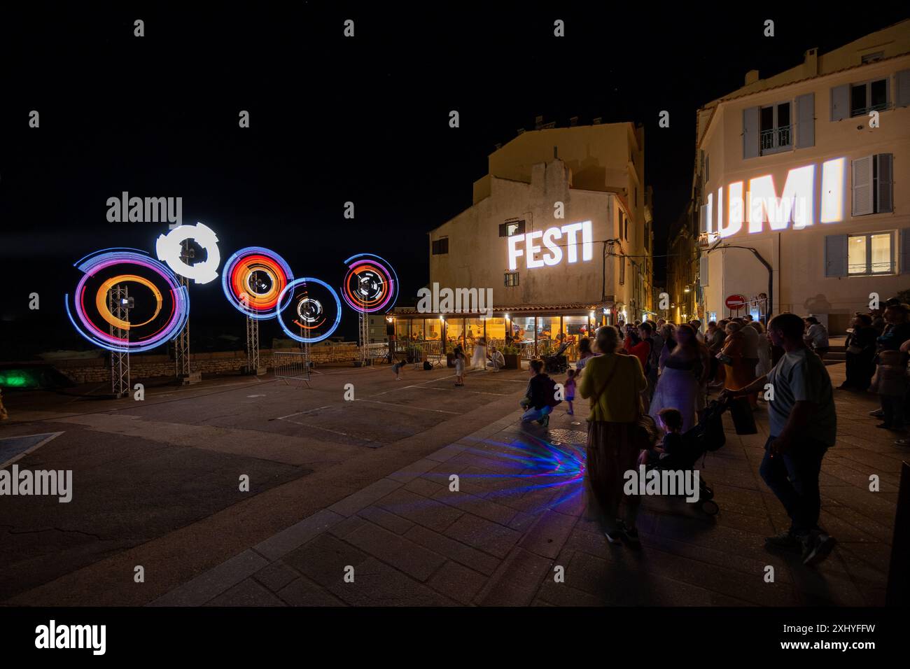 2024 Light Festival a Bonifacio, Corsica Francia Foto Stock