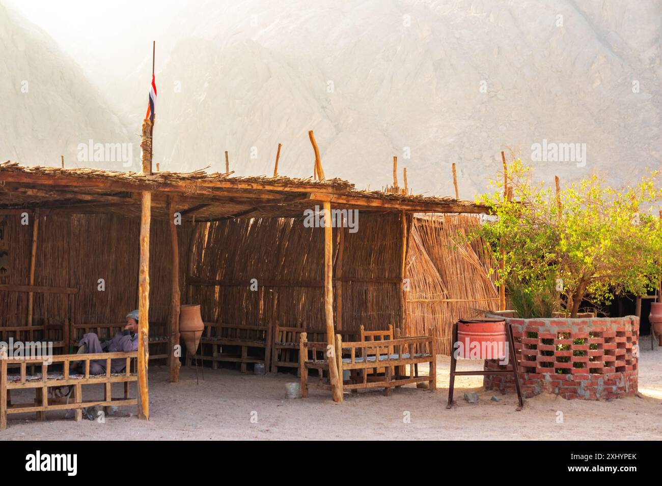 Villaggio beduino, deserto orientale vicino a Safafa, Egitto, Africa Foto Stock
