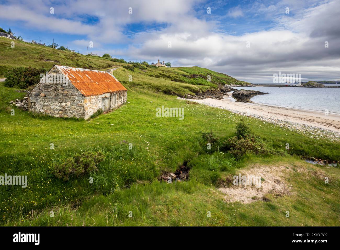 Spiaggia di Talmine a Tongue Bay, Sutherland, Scozia settentrionale Foto Stock