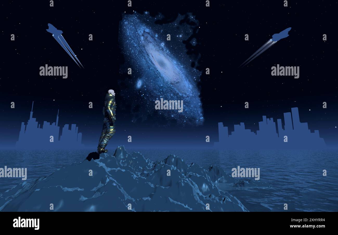 Una galassia a spirale Foto Stock