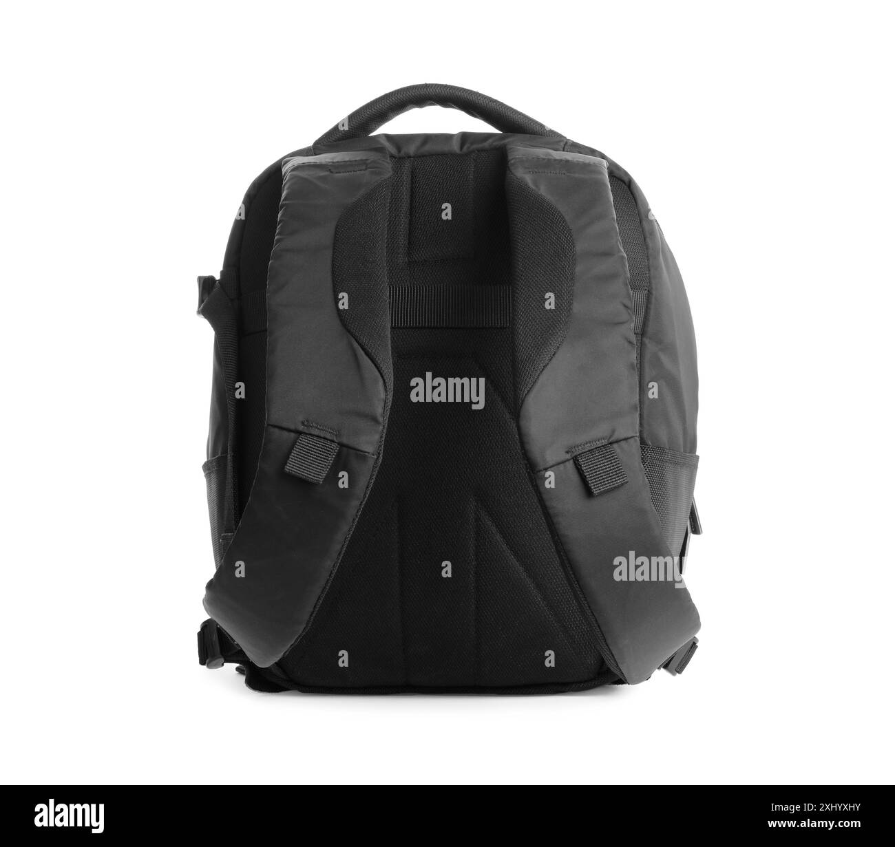 Zaino per fotocamera isolato su bianco. Accessorio professionale Foto Stock