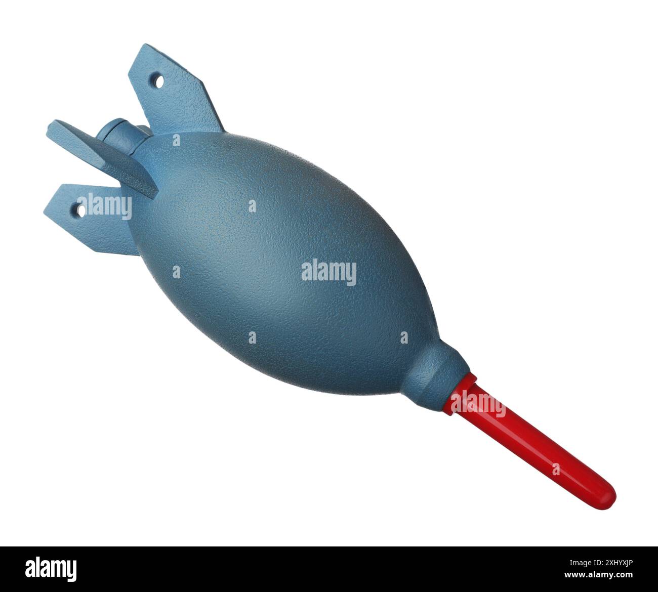 Razzo per la pulizia delle lenti isolato su bianco. Attrezzature per fotografi professionisti Foto Stock