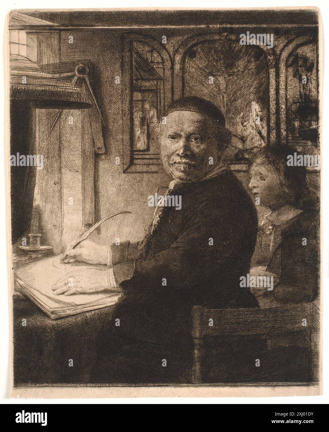 Lieven Williemsz van Coppenol, Writing Master: The Small Plate Rembrandt van Rijn 1606 - 1669 incisione, Print the New Hollstein Dutch and Flemish etchings, incisioni e xilografie 1450-1700, Rembrandt (7 voll: Testo, piatti, copie), Erik Hinterding, 305 IV, C 55013:1-7, 2013. The Illustrated Bartsch 50, supplemento, Rembrandt Harmensz. Van Rijn, Stephanie S. Dickey, 282 IV, C 36238, 1993. Incisioni di Rembrandt: Un saggio e un catalogo con alcune note sui disegni, Arthur M. Hind, 269 II, 6545, 1912. L'oeuvre gravé de Rembrandt: Avec un Catalog raisonné, Dmitri Rovinski, 282 IV, 6728, 18 Foto Stock