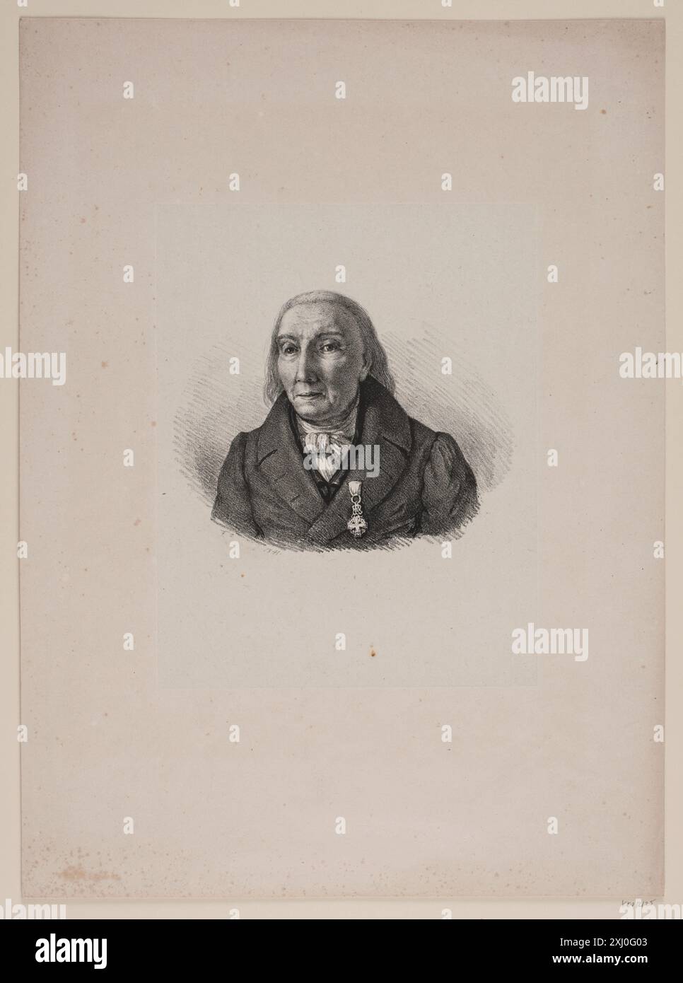 Litografia ritratto di Christian Johan Bredsdorff (1819-1895), che mostra le caratteristiche facciali e l'abbigliamento formale, creato in Danimarca. Foto Stock