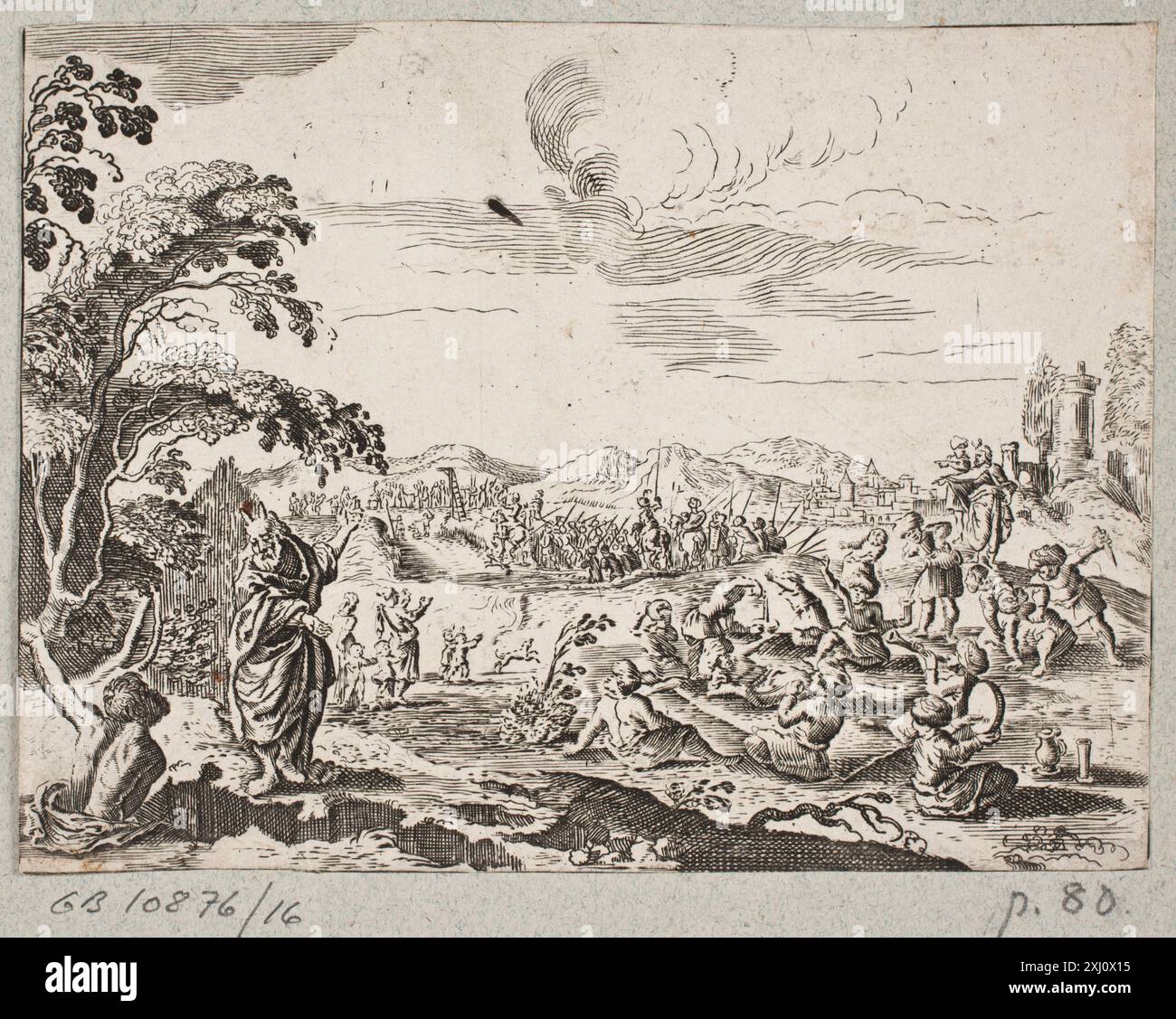 Incisione di rame di J. Muller creata nel 1600 raffigurante il poeta persiano Saadi, basata sugli scritti di Adam Olearius, parte delle incisioni, incisioni e xilografie tedesche di Hollstein 1400-1700, Schleswig. Foto Stock