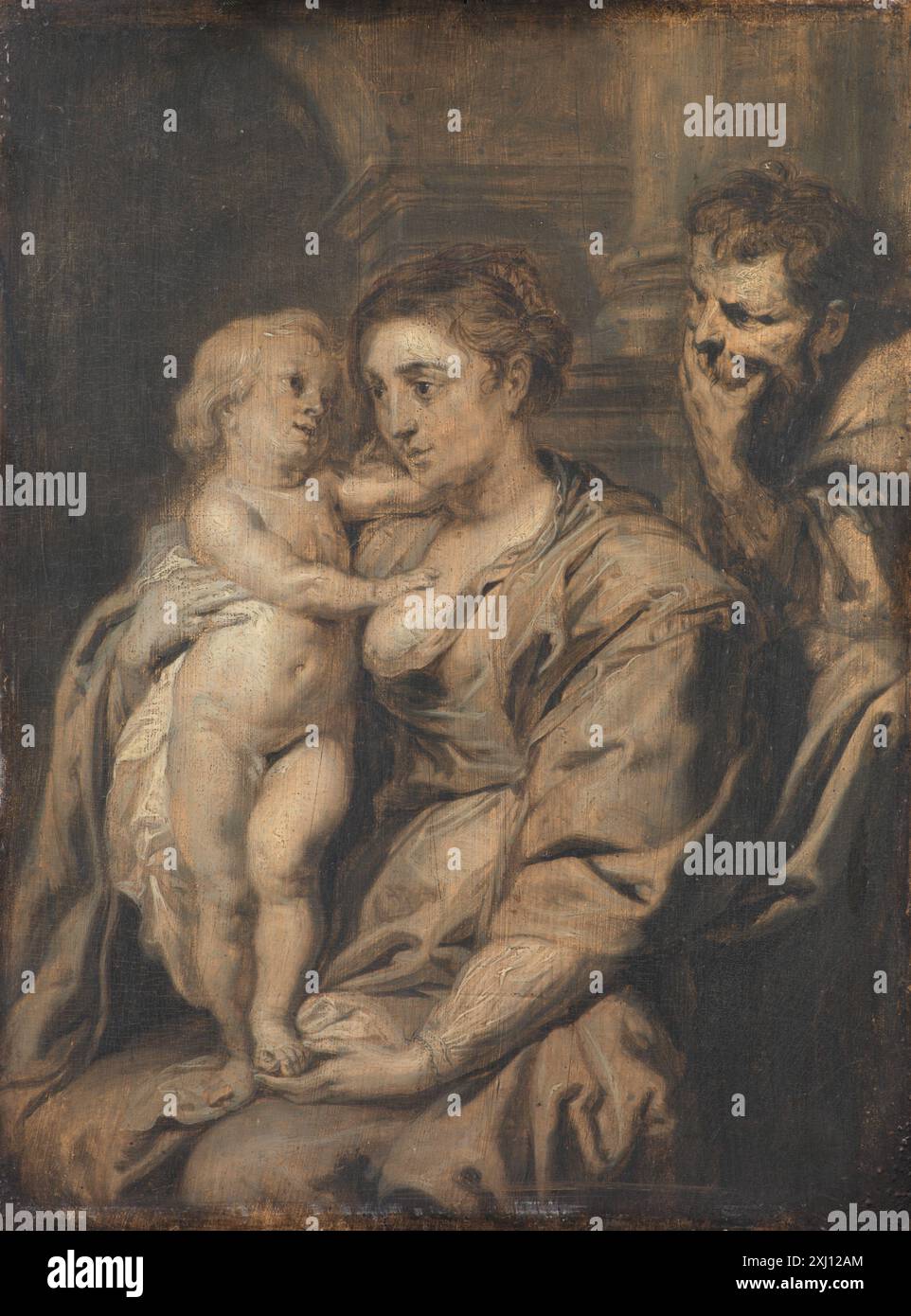 The Holy Family Rubens, Peter Paul 1577 - 1640 Painting Museets forøgelser med flamske malerier fra det 17de aarcentde, Karl Madsen, p. 61ff (afb. Som v. Dijck? Efter Rubens), 15133, 1925. Dipinti fiamminghi: 1600 - 1800, Olaf Koester, pp. 208-09, afb. p. 365 fig. 132, 2000-589, 2000. Museo del Prado: Catálogo de pinturas. 1) Escuela flamenca sigio XVII. 1-2., Matías Díaz Padrón, pag. 230 (al n. 1639), 61568, 1975. P. P. Rubens: Des Meisters Gemälde, Rudolf Oldenbourg, jvf. afb. p. 161 og tekst dertil p. 162, 7192, 1921. Statens Museum for Kunst: 1827-1952, Villads Villadsen, omtalt P.33, 98 Foto Stock