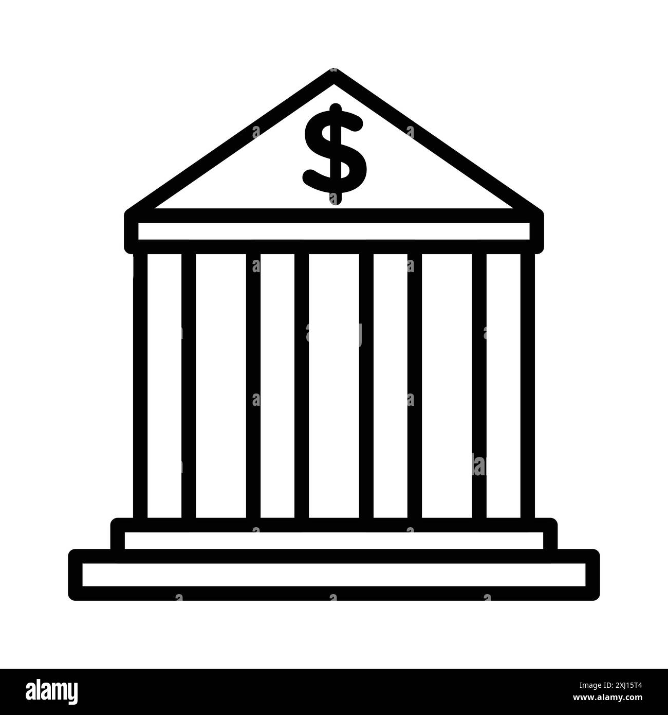 Collezione di marchi con logo lineare Bank Icon in bianco e nero per il Web Illustrazione Vettoriale