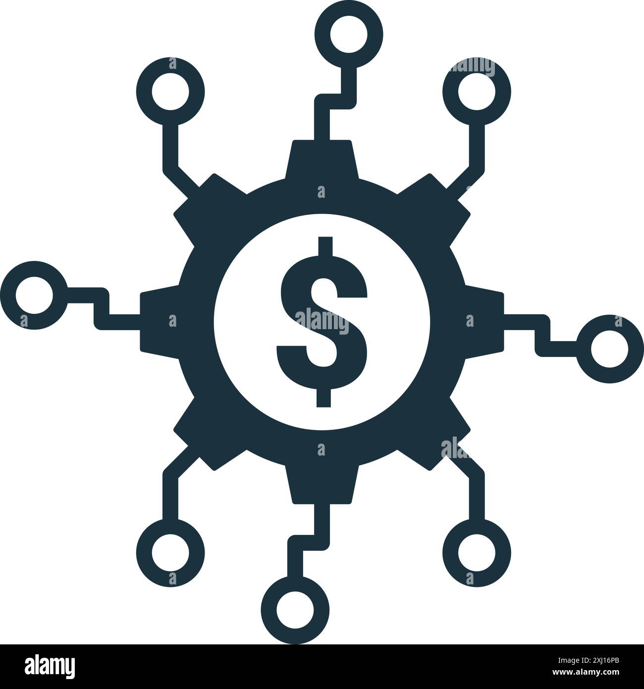 Icona Fintech. Semplice elemento creativo. Icona Fintech monocromatica piena per modelli, infografiche e banner Illustrazione Vettoriale