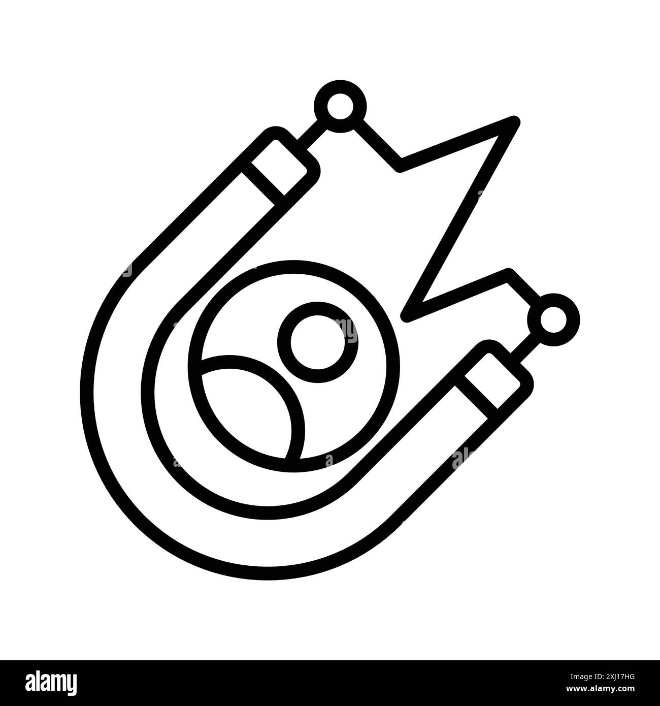 Icona attrazione collezione di marchi con logo lineare in bianco e nero per il Web Illustrazione Vettoriale