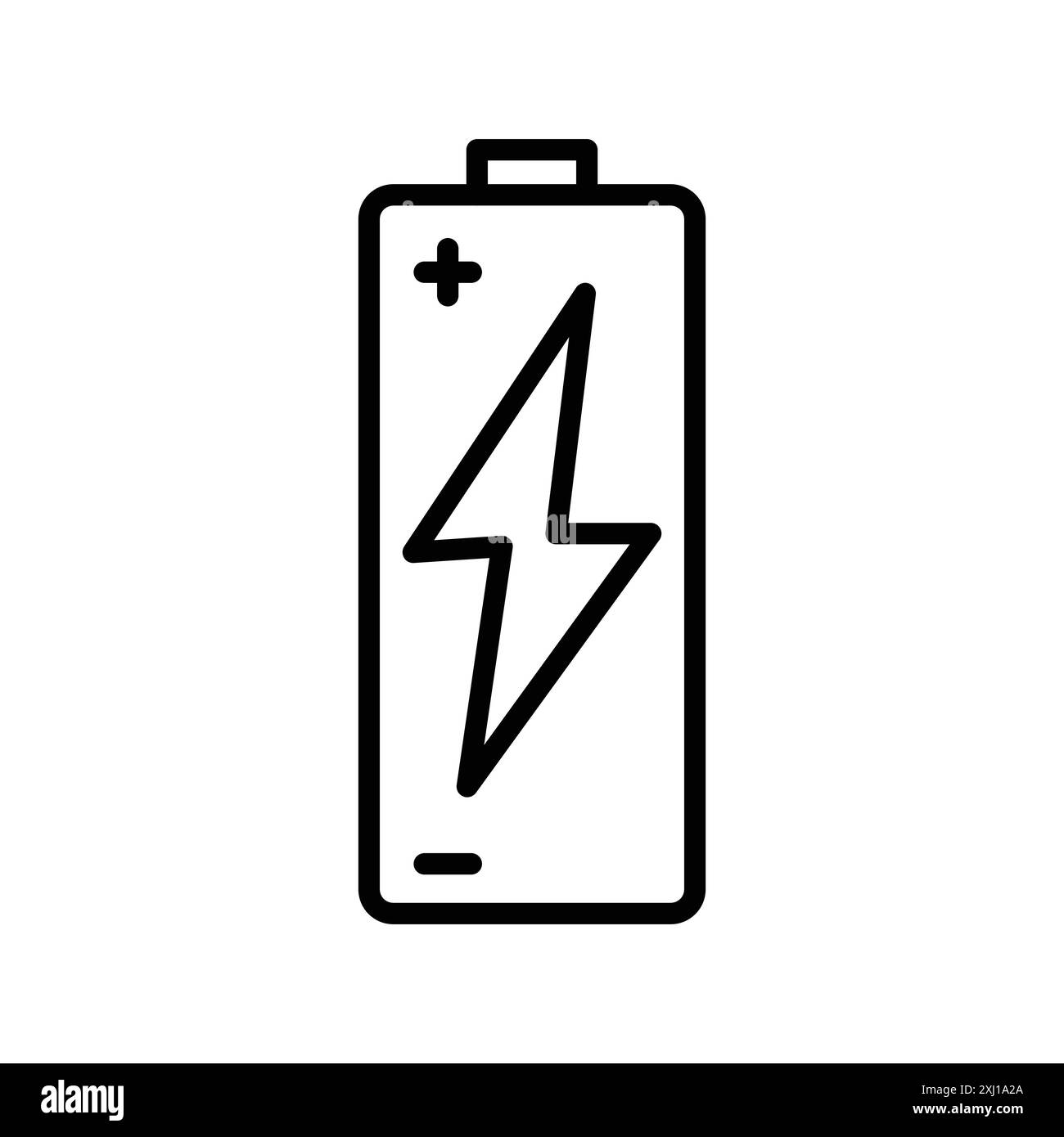 Icona della batteria in carica logo lineare Set di marchi in bianco e nero per il Web Illustrazione Vettoriale
