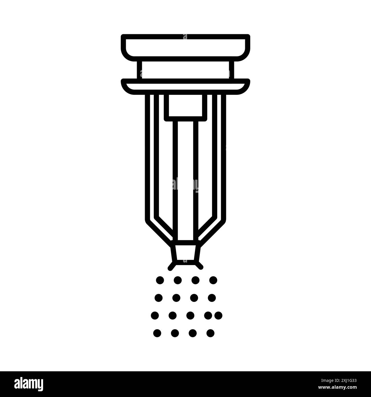 icona sprinkler antincendio, logo lineare, collezione in bianco e nero per il web Illustrazione Vettoriale