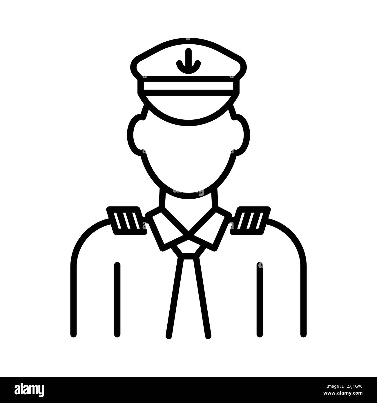 Icona Chief Officer uomo collezione di marchi lineari in bianco e nero per il Web Illustrazione Vettoriale