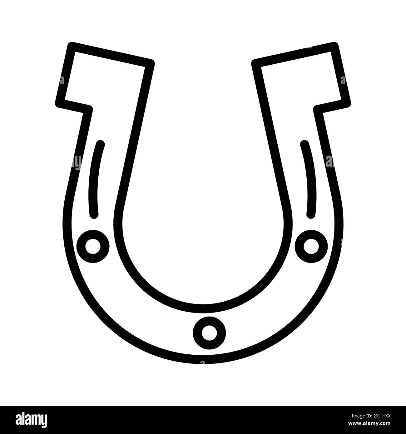 Collezione Horseshoe Icon con logo lineare in bianco e nero per il Web Illustrazione Vettoriale