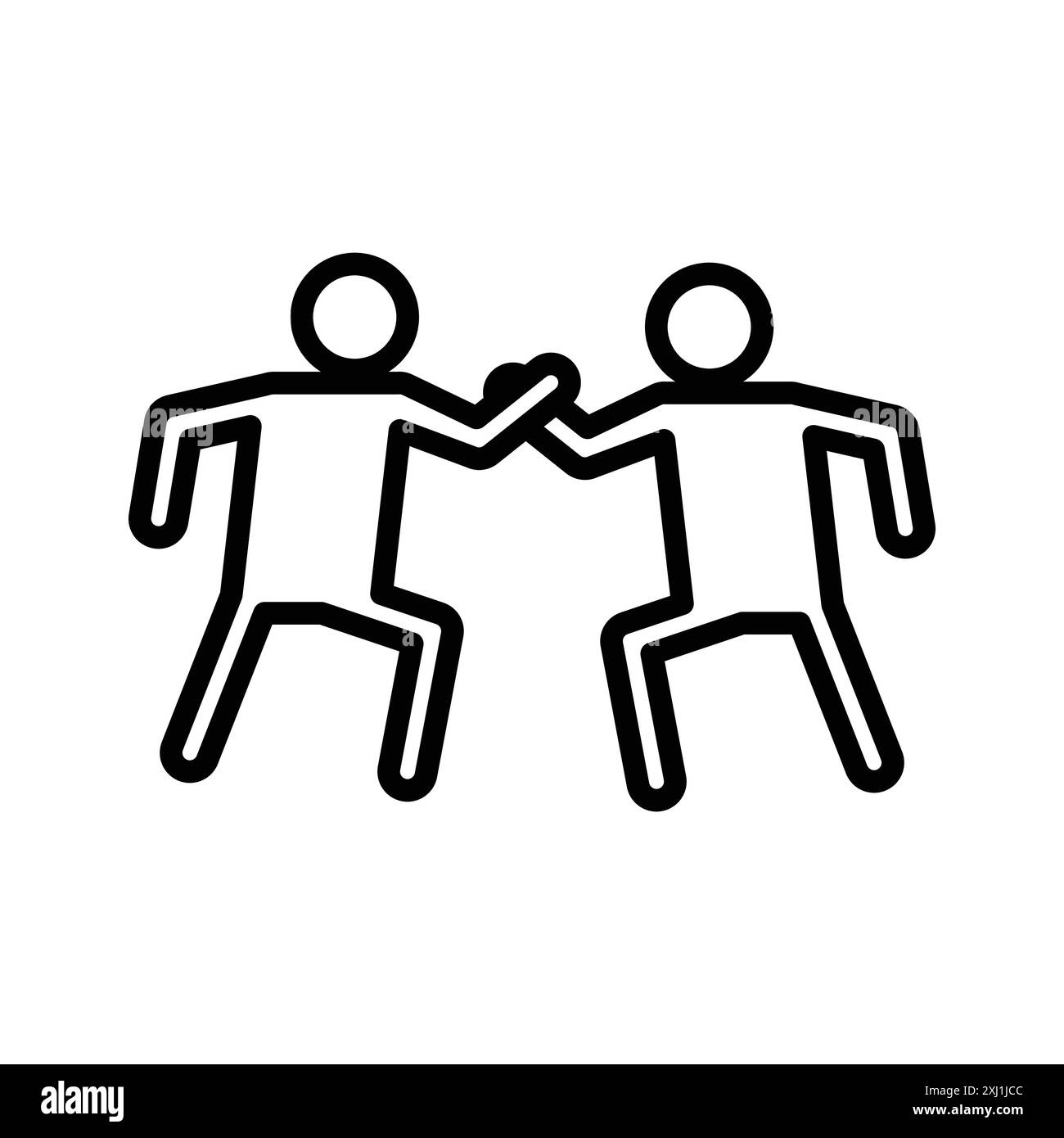 collezione di marchi con logo lineare karate icon in bianco e nero per il web Illustrazione Vettoriale
