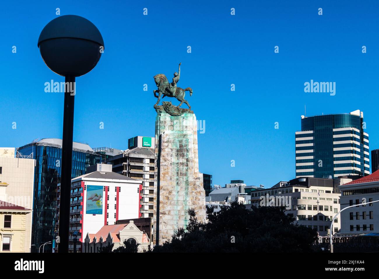 Wellington Cenotaph, o Wellington Citizens' War Memorial, di Richard Gross, 1931, Lambton Quay, Wellington, nuova Zelanda Foto Stock
