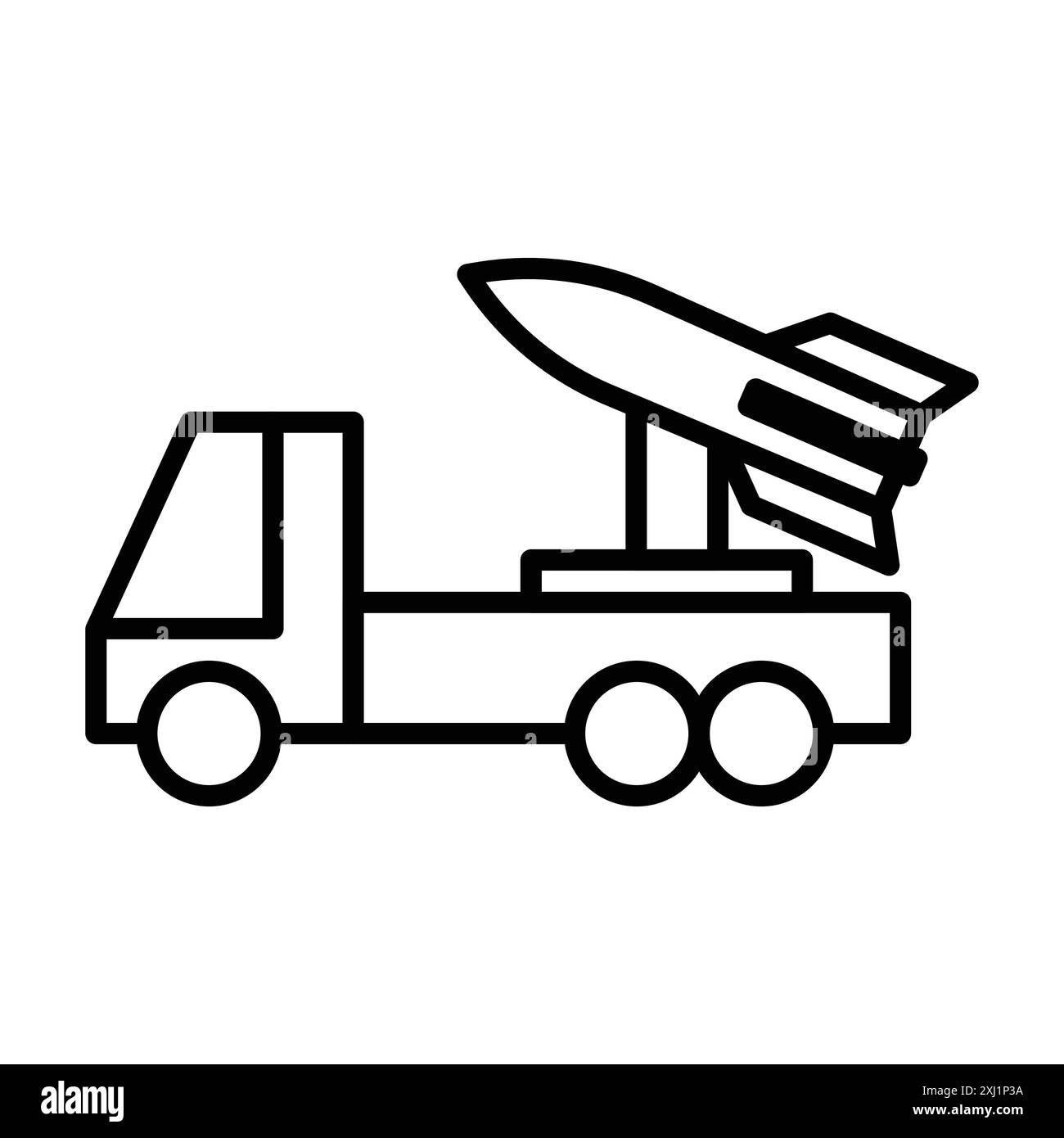 Icona missile Launcher logo lineare Set collezione in bianco e nero per il Web Illustrazione Vettoriale