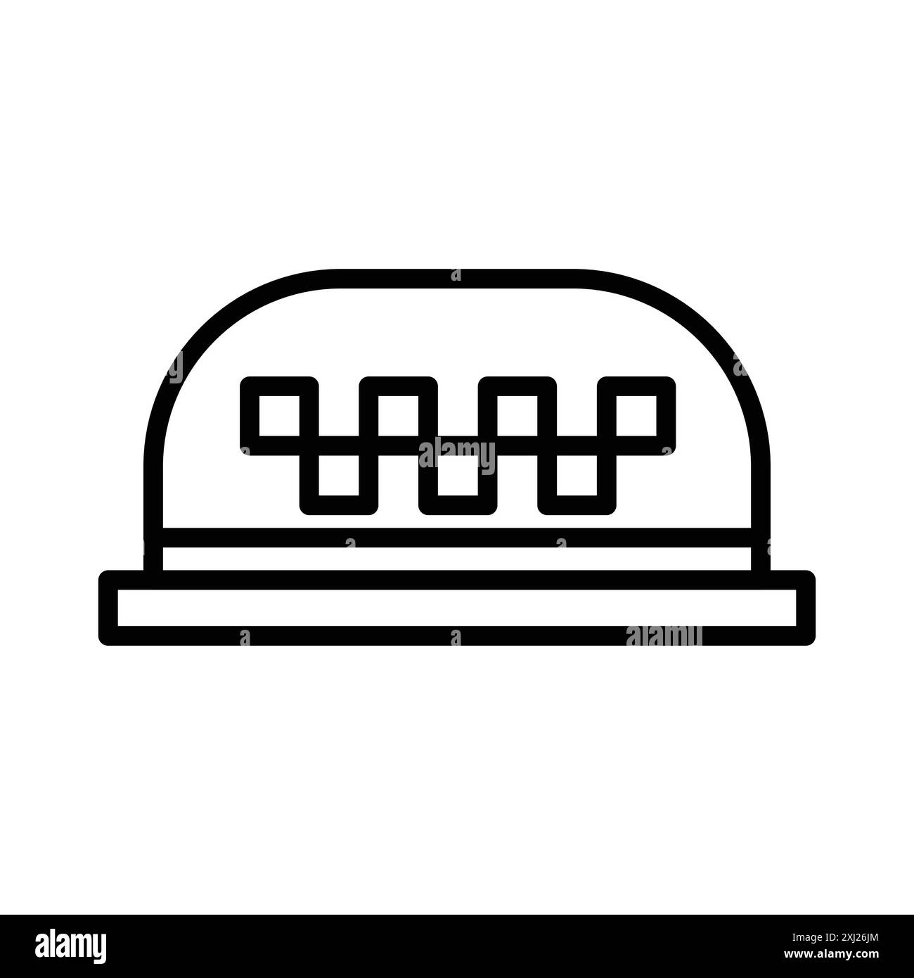 Icona della lampada da taxi, logo lineare, collezione in bianco e nero per il Web Illustrazione Vettoriale