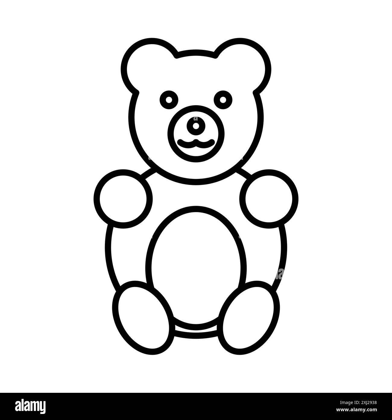 Collezione di logo lineare icona orsacchiotto in bianco e nero per il Web Illustrazione Vettoriale