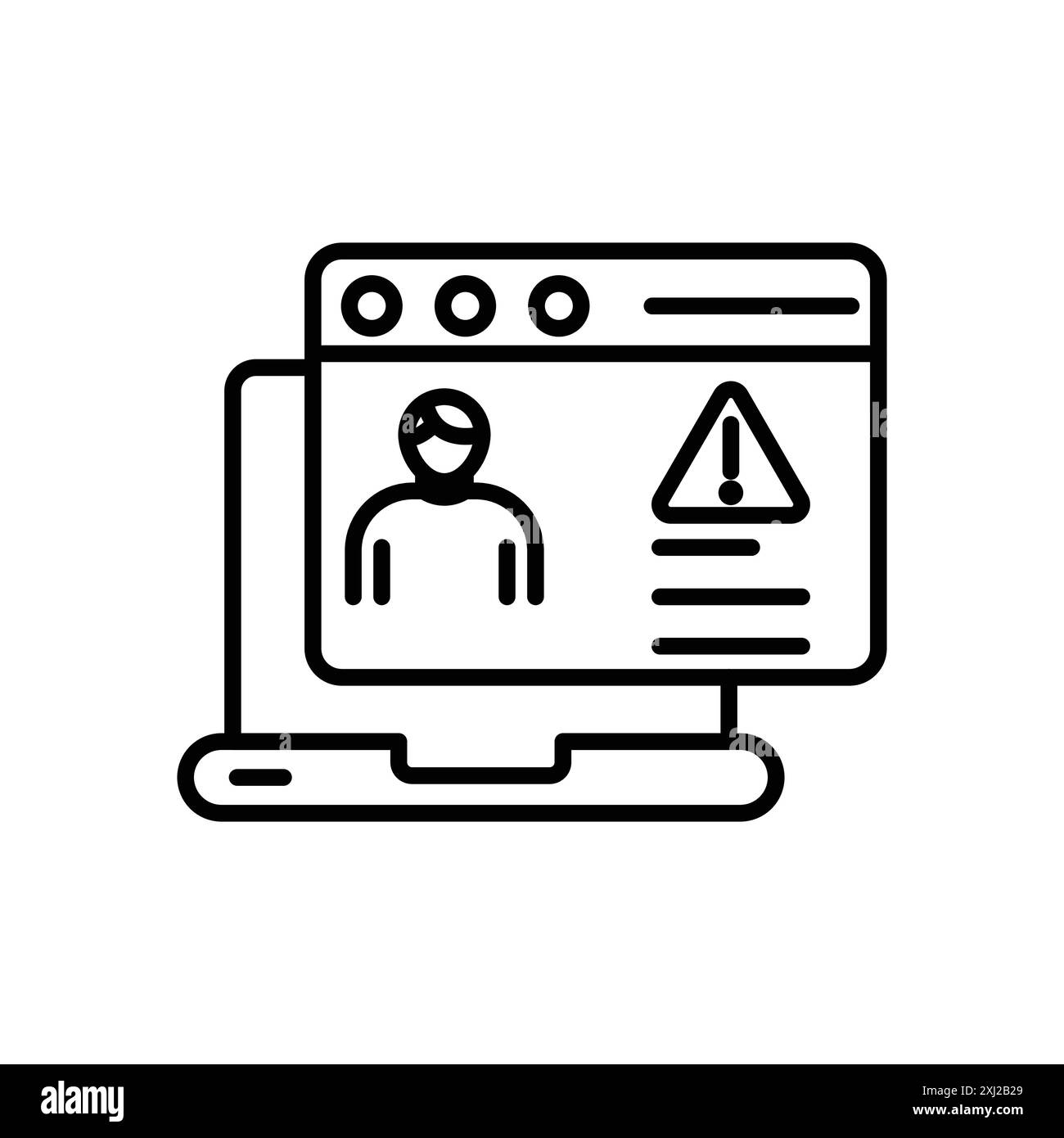 Icona di accesso non autorizzato, set di marchi con logo lineare in bianco e nero per il Web Illustrazione Vettoriale