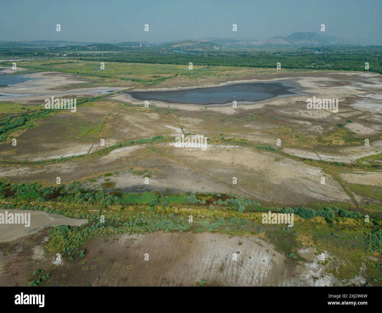 Montenegro - Vista aerea in una parte del Parco naturale Solana Ulcinj. Foto di alta qualità Foto Stock