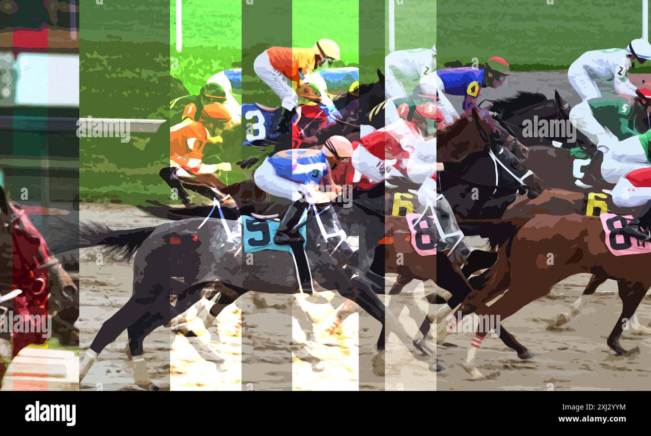 Corse di cavalli Foto Stock