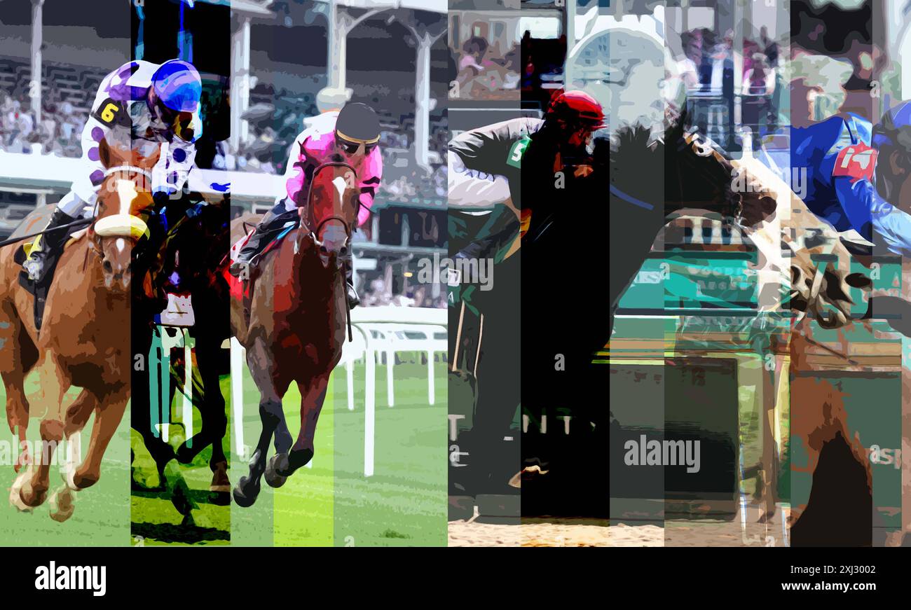 Corse di cavalli Foto Stock