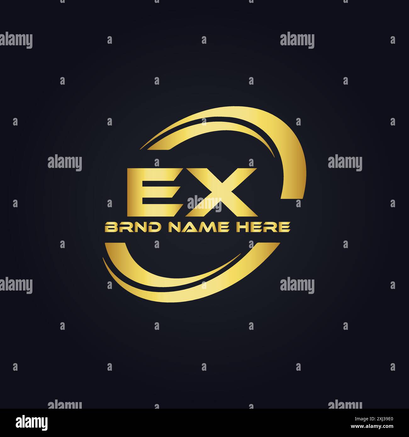 EX logo. Design e X. Lettera ex bianca. ES. Design del logo e X Letter. E X Letter logo in ORO, LOGO GOLDEN, TRE, stile. logo letter impostato in una sola ar Illustrazione Vettoriale