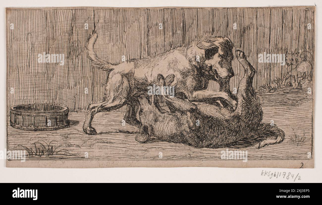 Incisione di Lorenz Frølich etichettata immagine 2, parte di una serie di stampe e illustrazioni dell'artista del XIX secolo. Foto Stock