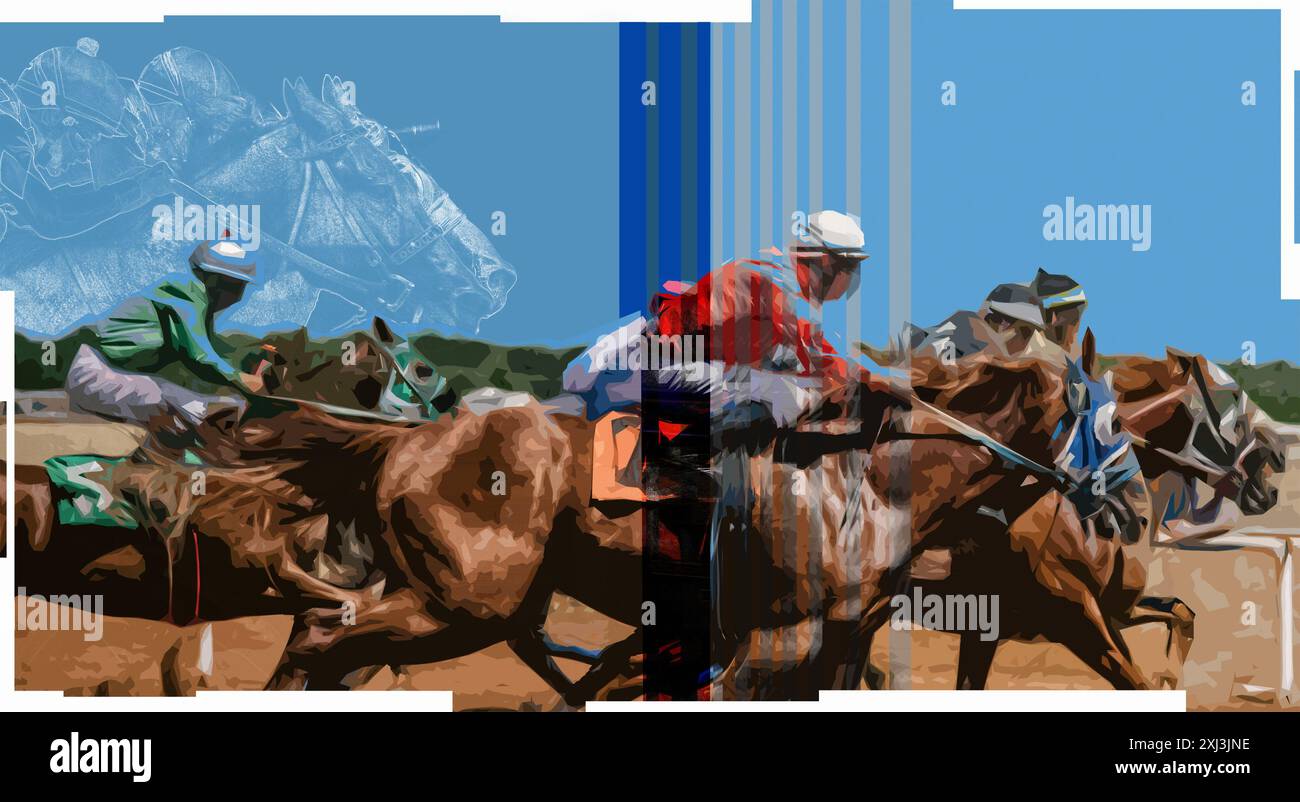 Corse di cavalli Foto Stock