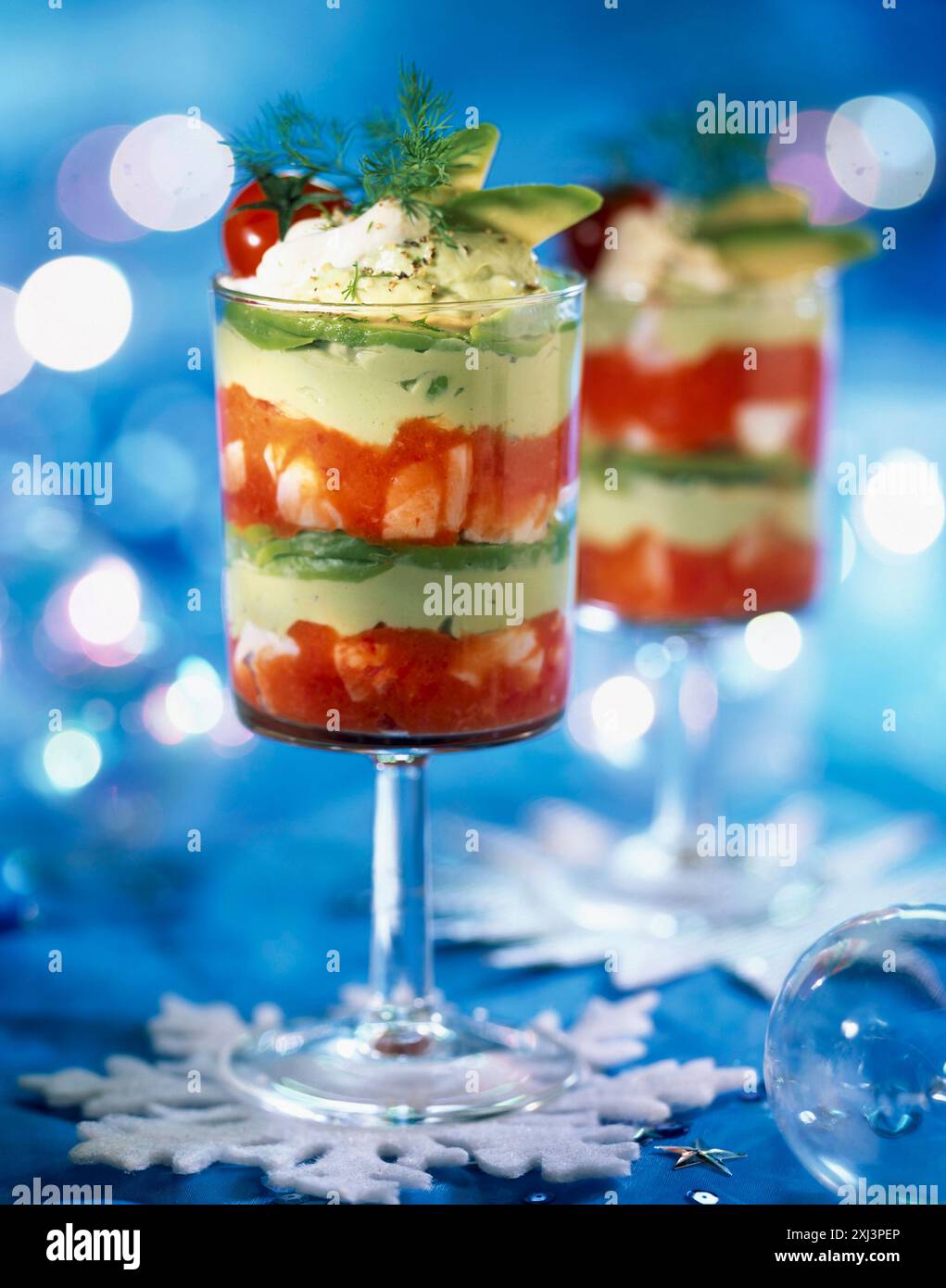 Aragosta piccante delizia con avocado cappuccino Foto Stock